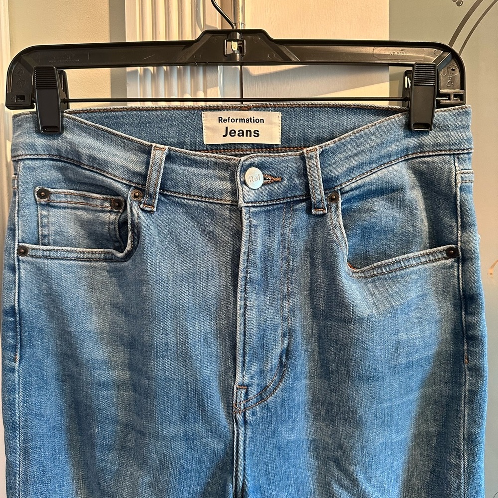 Reformation high rise straight jeans